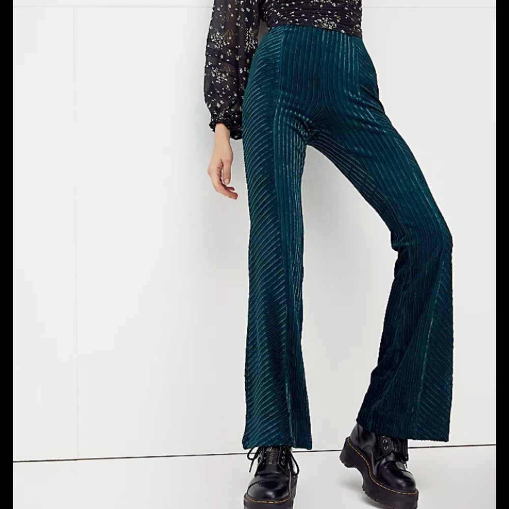 Free People Slim Pull on Velvet Flare Pant